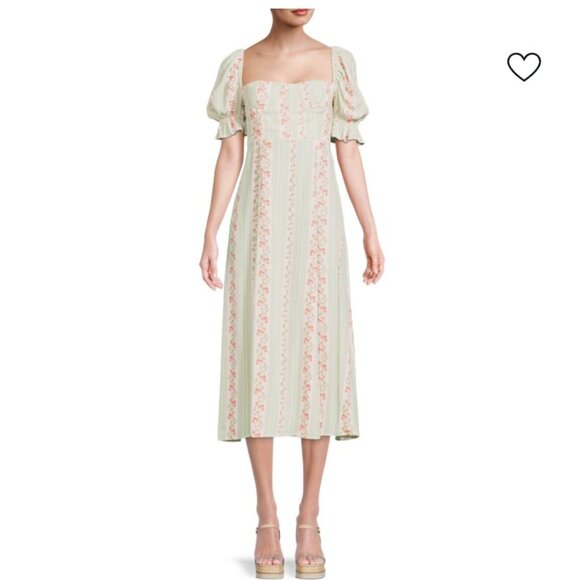 We Wore What Rosewood Cap Sleeve A-line Gown Midi Dress Multicolor Size 14 - Picture 7 of 10